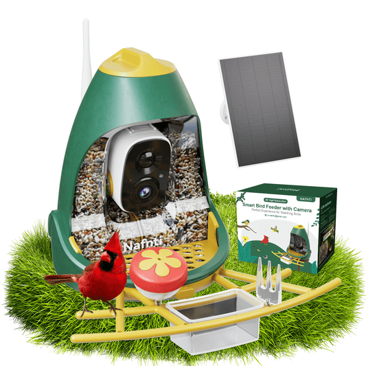 Smart Bird Feeder Camera with 2K Live Streaming, Squirrel-Proof & Dual Chambers