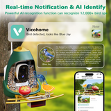 Smart Bird Feeder Camera with 2K Live Streaming, Squirrel-Proof & Dual Chambers